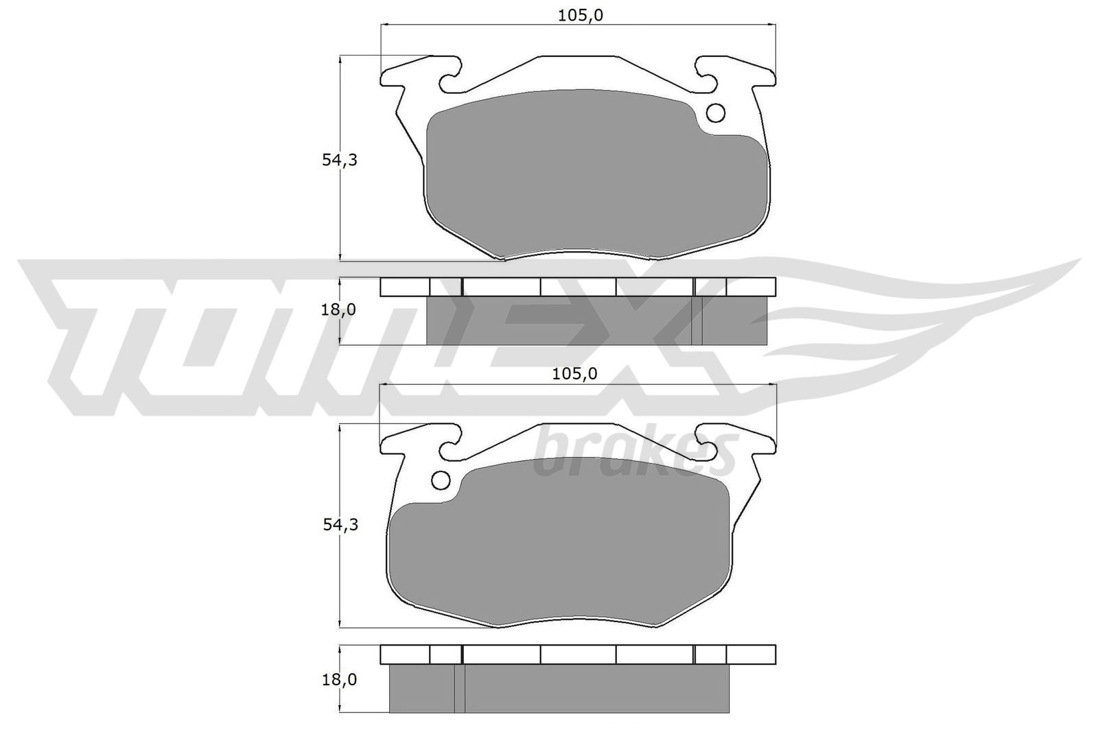 Sada brzdových platničiek kotúčovej brzdy TOMEX Brakes